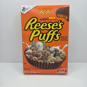 KAWS Reese's Puffs Cereal Box Limited Edition 11.5oz Orange Collectible 2021